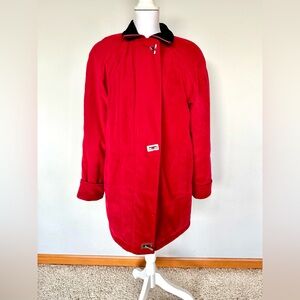 Fleet St. LTD Red Coat | GUC | Faux Suede Outer | Lined | Red | Warm | Long